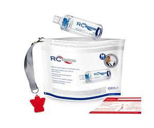 CEGLA RC-Chamber® con boquilla, inhalador para adultos y niños a partir de 5 años, más fácil y eficaz, con concepto de ángel de la guarda para mayor seguridad, asma y COPD