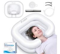 Cehim Lavabo inflable para champú, cuenco portátil para champú, lavabo para lavar el cabello en cama, discapacitados, lesionados, tina de lavado de cabello para rastas y lavado en el fregadero en casa