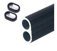 CEHJZQRPL Barra de Armario, Barras de Armario ovaladas for Colgar Ropa, Barra de Almacenamiento de Perchas de Aluminio, Tubos de Armario Resistentes(Black,140cm/4.6ft)
