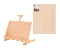 CEHJZQRPL Caballete de dibujo de escritorio, mesa de pintura plegable, soporte de acuarela de madera ajustable, tablero de dibujo(Easel+4K drawing board)