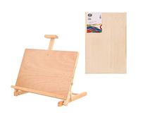 CEHJZQRPL Caballete de dibujo de escritorio, mesa de pintura plegable, soporte de acuarela de madera ajustable, tablero de dibujo(Easel+8K drawing board)