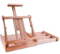 CEHJZQRPL Caballete de mesa plegable, caja multifuncional for dibujar y pintar con cajones ajustables, caballete portátil de madera for artistas.