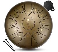 CEHJZQRPL Instrumentos de percusión Tecla C 13 notas Tambor de lengua de acero de 12 pulgadas Bandeja de mano con bolsa de transporte Mazos de tambor Cubierta for dedos for educación musical Concierto