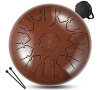 CEHJZQRPL Instrumentos de percusión Tecla C 13 notas Tambor de lengua de acero de 12 pulgadas Bandeja de mano con bolsa de transporte Mazos de tambor Cubierta for dedos for educación musical Concierto