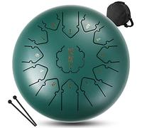 CEHJZQRPL Instrumentos de percusión Tecla C 13 notas Tambor de lengua de acero de 12 pulgadas Bandeja de mano con bolsa de transporte Mazos de tambor Cubierta for dedos for educación musical Concierto