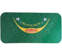 CEHJZQRPL Mantel de póker portátil de Goma de Gamuza for Black Jack, 21 Puntos, Baccarat, Casino, póker, Mantel Verde con Estampado(24 * 47in)