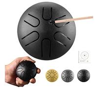 CEHJZQRPL Mini tambor de lengua de acero de 3 pulgadas, 6 tonos, instrumento de percusión con mazo de libro de música, tambor de mano for educación musical, concierto, yoga, meditación, principiantes,