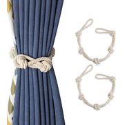 CEHJZQRPL Sujeta Cortinas con borlas Paquete de 2 alzapaños de algodón for Cortinas, Hechos a Mano, Estilo Retro, Decorativos, con Bola Individual.(Beige)