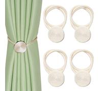 CEHJZQRPL Sujeta Cortinas con borlas Paquete de 4 Abrazaderas magnéticas for Cortinas, Clips for Ventanas, Bridas de Cuerda, sujeciones Creativas for decoración del hogar y la Oficina.(Beige)