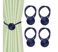 CEHJZQRPL Sujeta Cortinas con borlas Paquete de 4 Abrazaderas magnéticas for Cortinas, Clips for Ventanas, Bridas de Cuerda, sujeciones Creativas for decoración del hogar y la Oficina.(Dark Blue)