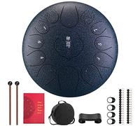 CEHJZQRPL Tambor de acero de 12 pulgadas y 13 notas, tambor de lengua de acero de aleación con llave C for principiantes, instrumento de percusión Zen Handpan con bolsa de transporte for meditación, y