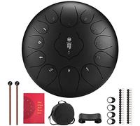 CEHJZQRPL Tambor de acero de 12 pulgadas y 13 notas, tambor de lengua de acero de aleación con llave C for principiantes, instrumento de percusión Zen Handpan con bolsa de transporte for meditación, y