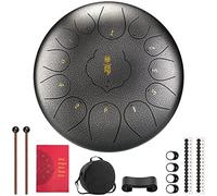 CEHJZQRPL Tambor de acero de 12 pulgadas y 13 notas, tambor de lengua de acero de aleación con llave C for principiantes, instrumento de percusión Zen Handpan con bolsa de transporte for meditación, y