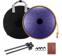 CEHJZQRPL Tambor de lengua 14 pulgadas 14 notas Tambor en forma de plato de acero de cobre con decoración de cuerda Mazos Bolsa de transporte Instrumento de percusión musical profesional for meditació