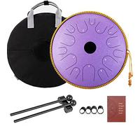 CEHJZQRPL Tambor de lengua 14 pulgadas 14 notas Tambor en forma de plato de acero de cobre con decoración de cuerda Mazos Bolsa de transporte Instrumento de percusión musical profesional for meditació