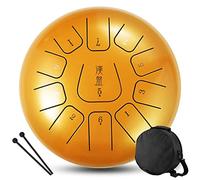 CEHJZQRPL Tambor de lengua de 12 pulgadas, 11 tonos, llave C, instrumentos de percusión de acero, tambor etéreo, tambor de mano con mazos de tambor, bolsa de transporte, regalo for principiantes, adul