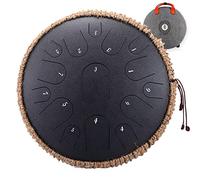 CEHJZQRPL Tambor de lengua de 15 tonos de 14 pulgadas en D mayor Handpan Tambor de lengua de acero Meditación Yoga Zen con mazos Bolsa de transporte Instrumento de percusión for principiantes Amantes