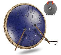CEHJZQRPL Tambor de lengua de 15 tonos de 14 pulgadas en D mayor Handpan Tambor de lengua de acero Meditación Yoga Zen con mazos Bolsa de transporte Instrumento de percusión for principiantes Amantes