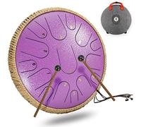 CEHJZQRPL Tambor de lengua de 15 tonos de 14 pulgadas en D mayor Handpan Tambor de lengua de acero Meditación Yoga Zen con mazos Bolsa de transporte Instrumento de percusión for principiantes Amantes