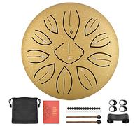 CEHJZQRPL Tambor de lengua de 6 pulgadas, 11 notas, instrumento de percusión de tambor de acero, kit de batería con llave C con bolsa de transporte, mazos de tambor, cubierta for dedos for niños, adul