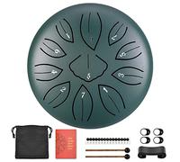 CEHJZQRPL Tambor de lengua de 6 pulgadas, 11 notas, instrumento de percusión de tambor de acero, kit de batería con llave C con bolsa de transporte, mazos de tambor, cubierta for dedos for niños, adul