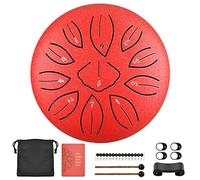CEHJZQRPL Tambor de lengua de 6 pulgadas, 11 notas, instrumento de percusión de tambor de acero, kit de batería con llave C con bolsa de transporte, mazos de tambor, cubierta for dedos for niños, adul