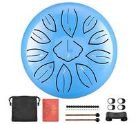 CEHJZQRPL Tambor de lengua de 6 pulgadas, 11 notas, instrumento de percusión de tambor de acero, kit de batería con llave C con bolsa de transporte, mazos de tambor, cubierta for dedos for niños, adul