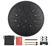 CEHJZQRPL Tambor de lengua de 6 pulgadas, 11 notas, instrumento de percusión de tambor de acero, kit de batería con llave C con bolsa de transporte, mazos de tambor, cubierta for dedos for niños, adul