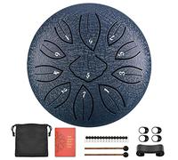 CEHJZQRPL Tambor de lengua de 6 pulgadas, 11 notas, instrumento de percusión de tambor de acero, kit de batería con llave C con bolsa de transporte, mazos de tambor, cubierta for dedos for niños, adul