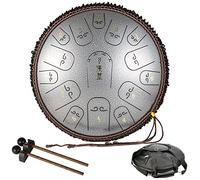 CEHJZQRPL Tambor de lengua de acero, 14 pulgadas, 15 notas, instrumento de percusión, tambor de loto, llave en C con mazos de tambor, bolsa de transporte, tambor de tanque de chakras for educación mus
