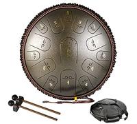 CEHJZQRPL Tambor de lengua de acero, 14 pulgadas, 15 notas, instrumento de percusión, tambor de loto, llave en C con mazos de tambor, bolsa de transporte, tambor de tanque de chakras for educación mus