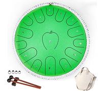 CEHJZQRPL Tambor de lengua de acero 15 notas Instrumento de percusión de 14 pulgadas D Key Handpan Drum Kit con bolsa de transporte Mazos de libro for principiantes/niños/adultos Meditación Entretenim
