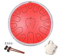 CEHJZQRPL Tambor de lengua de acero 15 notas Instrumento de percusión de 14 pulgadas D Key Handpan Drum Kit con bolsa de transporte Mazos de libro for principiantes/niños/adultos Meditación Entretenim