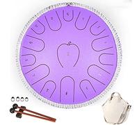 CEHJZQRPL Tambor de lengua de acero 15 notas Instrumento de percusión de 14 pulgadas D Key Handpan Drum Kit con bolsa de transporte Mazos de libro for principiantes/niños/adultos Meditación Entretenim