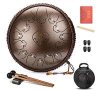 CEHJZQRPL Tambor de lengua de acero con llave C de 14 pulgadas, 15 notas, instrumento de percusión, kit de batería con mazos, baquetas, cubiertas for dedos, bolsa de transporte for yoga, meditación Za