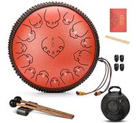 CEHJZQRPL Tambor de lengua de acero con llave C de 14 pulgadas, 15 notas, instrumento de percusión, kit de batería con mazos, baquetas, cubiertas for dedos, bolsa de transporte for yoga, meditación Za