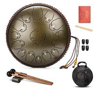CEHJZQRPL Tambor de lengua de acero con llave C de 14 pulgadas, 15 notas, instrumento de percusión, kit de batería con mazos, baquetas, cubiertas for dedos, bolsa de transporte for yoga, meditación Za