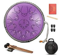CEHJZQRPL Tambor de lengua de acero con llave C de 14 pulgadas, 15 notas, instrumento de percusión, kit de batería con mazos, baquetas, cubiertas for dedos, bolsa de transporte for yoga, meditación Za