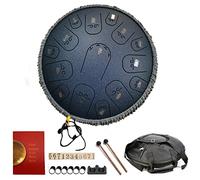 CEHJZQRPL Tambor de lengua de acero de 14 pulgadas, 15 notas C-Key Handpan Drum Instrumento de percusión Lotus Hand Pan Drum con baquetas Bolsa de transporte for educación musical Concierto Mind Heali