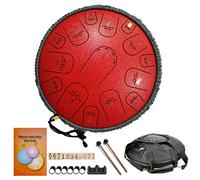 CEHJZQRPL Tambor de lengua de acero de 14 pulgadas, 15 notas C-Key Handpan Drum Instrumento de percusión Lotus Hand Pan Drum con baquetas Bolsa de transporte for educación musical Concierto Mind Heali
