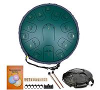 CEHJZQRPL Tambor de lengua de acero de 14 pulgadas, 15 notas C-Key Handpan Drum Instrumento de percusión Lotus Hand Pan Drum con baquetas Bolsa de transporte for educación musical Concierto Mind Heali