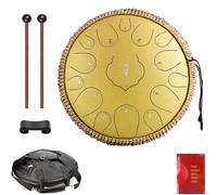 CEHJZQRPL Tambor de lengua de acero de 15 tonos, tambor de acero de 14 pulgadas en re mayor con batidores de tambor, bolsa de transporte, instrumento de percusión for yoga, meditación zen, curación me