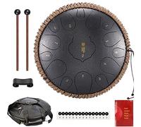 CEHJZQRPL Tambor de lengua de acero de 15 tonos, tambor de acero de 14 pulgadas en re mayor con batidores de tambor, bolsa de transporte, instrumento de percusión for yoga, meditación zen, curación me