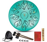 CEHJZQRPL Tambor de lengua de acero de 6.0 in, 11 notas, tambor de mano con llave C, instrumento de percusión, tambor de mano, tambor de educación musical for adultos/niños con bolsa, mazos, libro de
