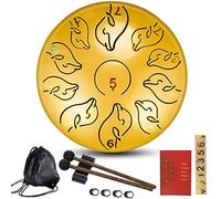 CEHJZQRPL Tambor de lengua de acero de 6.0 in, 11 notas, tambor de mano con llave C, instrumento de percusión, tambor de mano, tambor de educación musical for adultos/niños con bolsa, mazos, libro de