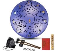 CEHJZQRPL Tambor de lengua de acero de 6.0 in, 11 notas, tambor de mano con llave C, instrumento de percusión, tambor de mano, tambor de educación musical for adultos/niños con bolsa, mazos, libro de