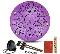 CEHJZQRPL Tambor de lengua de acero de 6.0 in, 11 notas, tambor de mano con llave C, instrumento de percusión, tambor de mano, tambor de educación musical for adultos/niños con bolsa, mazos, libro de