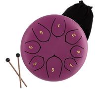 CEHJZQRPL Tambor de lengua de acero de 6 pulgadas, tambor de mano de 8 notas C mayor, mini kit de instrumentos de percusión con bolsa, libro de música, mazos y púas de dedo for niños, adultos, yoga, m