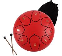 CEHJZQRPL Tambor de lengua de acero de 6 pulgadas, tambor de mano de 8 notas C mayor, mini kit de instrumentos de percusión con bolsa, libro de música, mazos y púas de dedo for niños, adultos, yoga, m