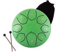 CEHJZQRPL Tambor de lengua de acero de 6 pulgadas, tambor de mano de 8 notas C mayor, mini kit de instrumentos de percusión con bolsa, libro de música, mazos y púas de dedo for niños, adultos, yoga, m